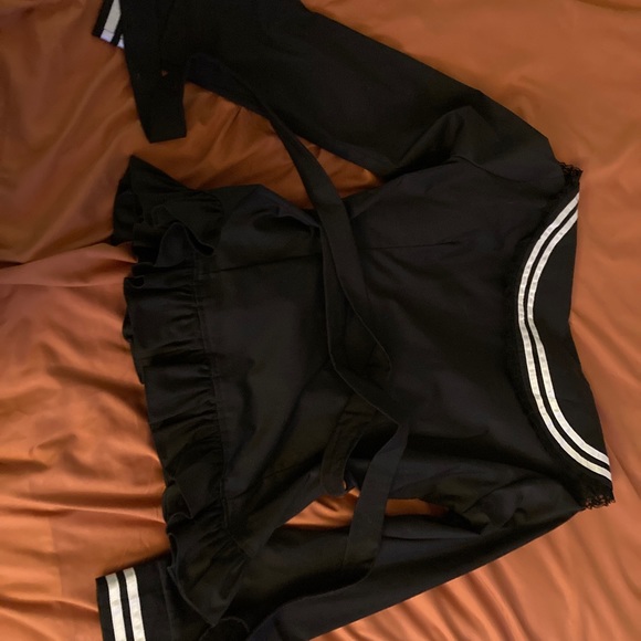 Romantic Black Ruffle Nautical Style Blouse - Picture 5 of 7